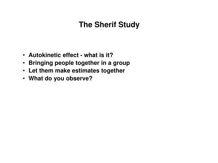 the sherif study n.
