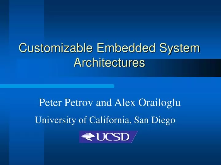customizable embedded system architectures n.