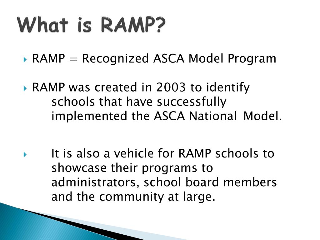 PPT Recognized American School Counselors Association Model Program (RAMP) PowerPoint
