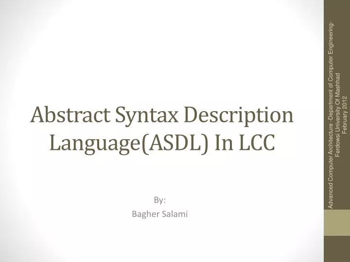 PPT Abstract Syntax Description Language(ASDL ) In LCC PowerPoint