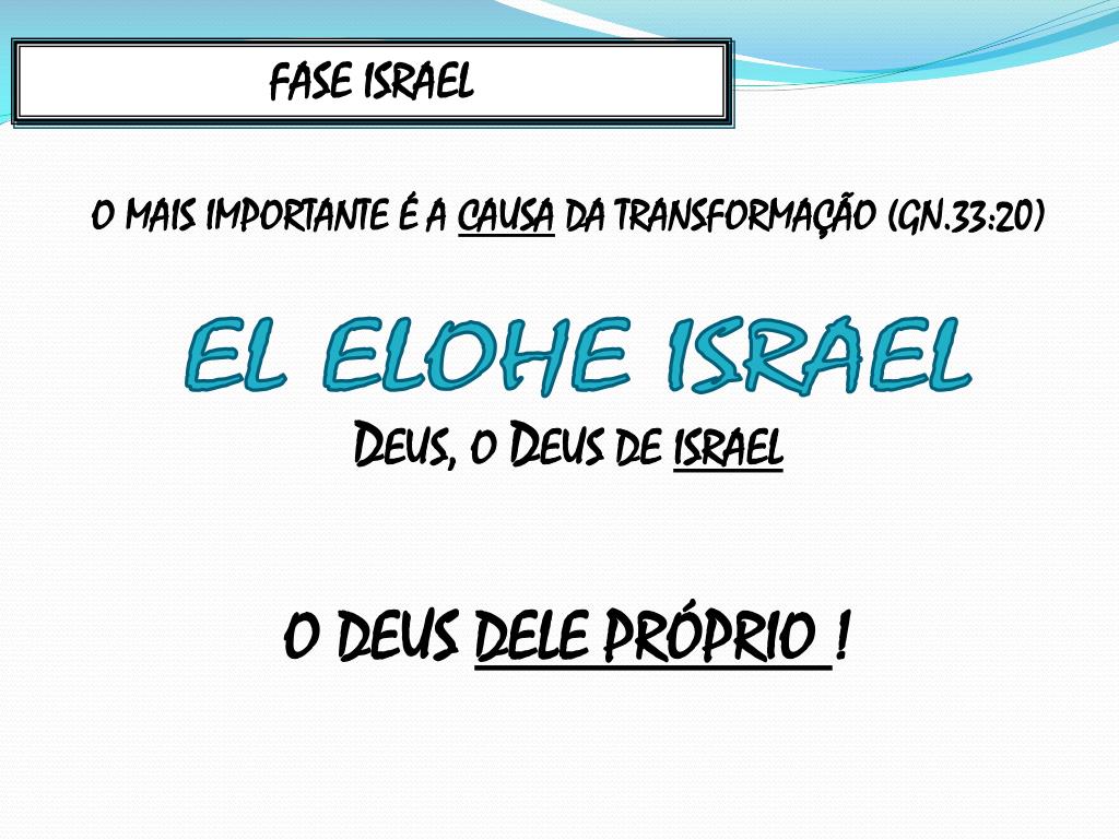 Significado do O Elohe ISRAEL - Nomes de Deus