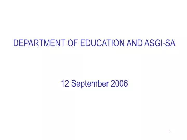 department of education and asgi sa 12 september 2006 n.