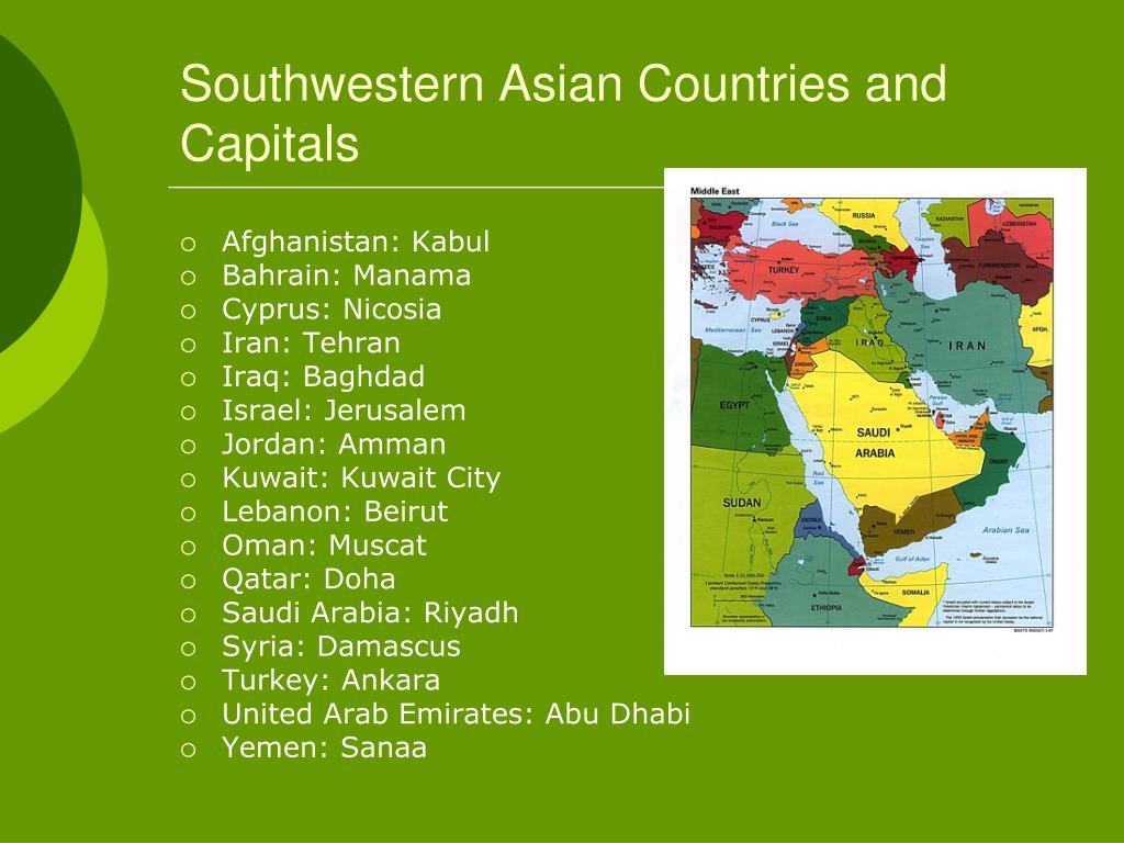 Southwest Asia Map Quiz Capitals Map Of World