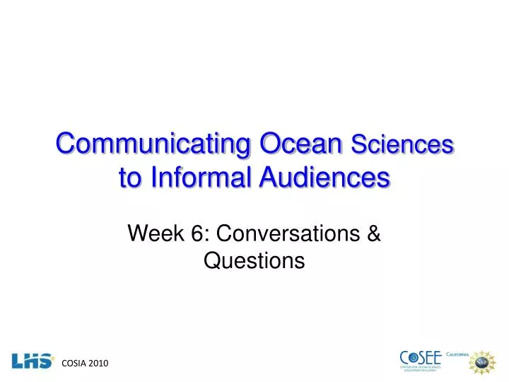 communicating ocean sciences to informal audiences n.