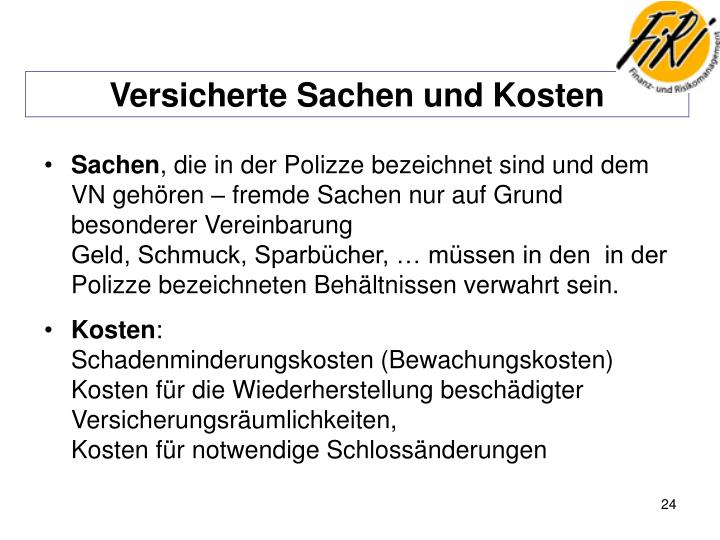 Was Deckt Die Sachversicherung