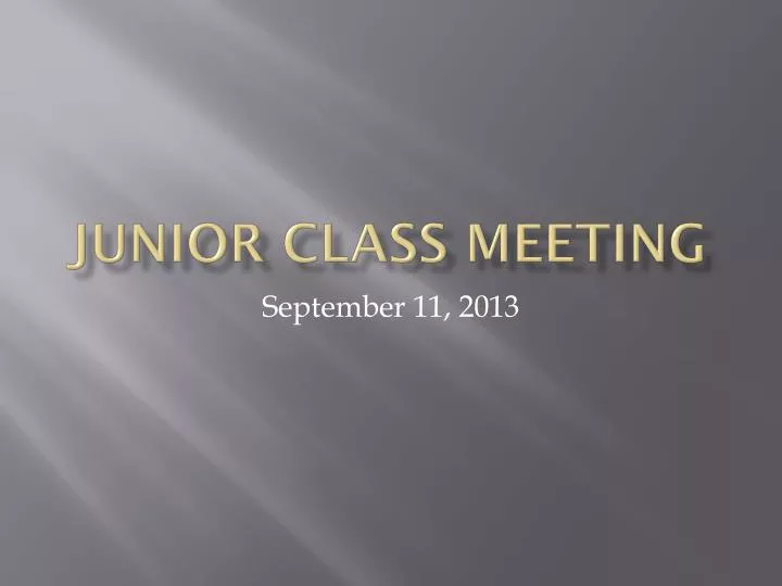 junior class meeting n.