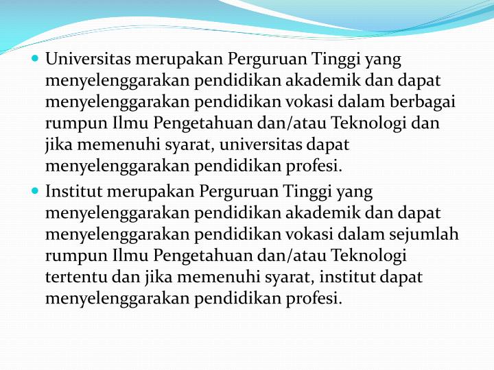 PPT - Pendidikan Tinggi di Indonesia PowerPoint 