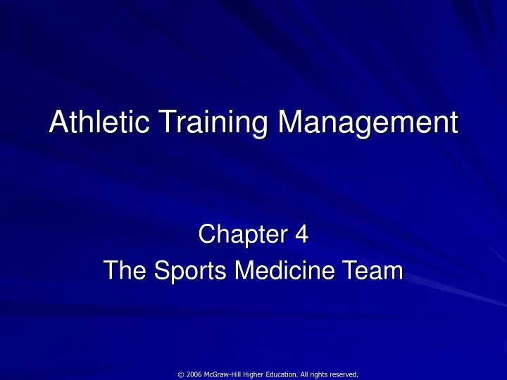 athletic training management n.