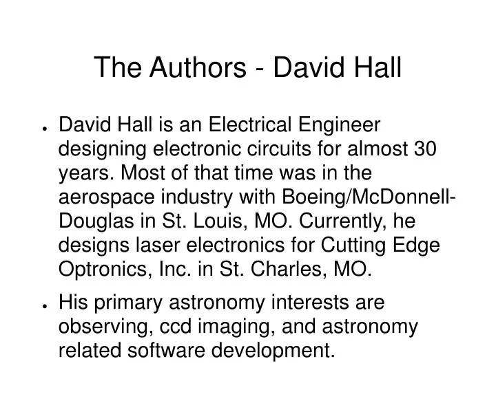 the authors david hall n.