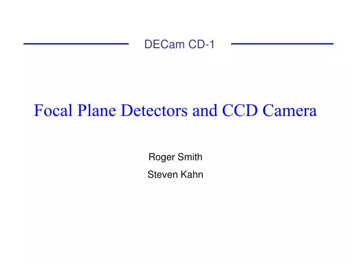 focal plane detectors and ccd camera n.