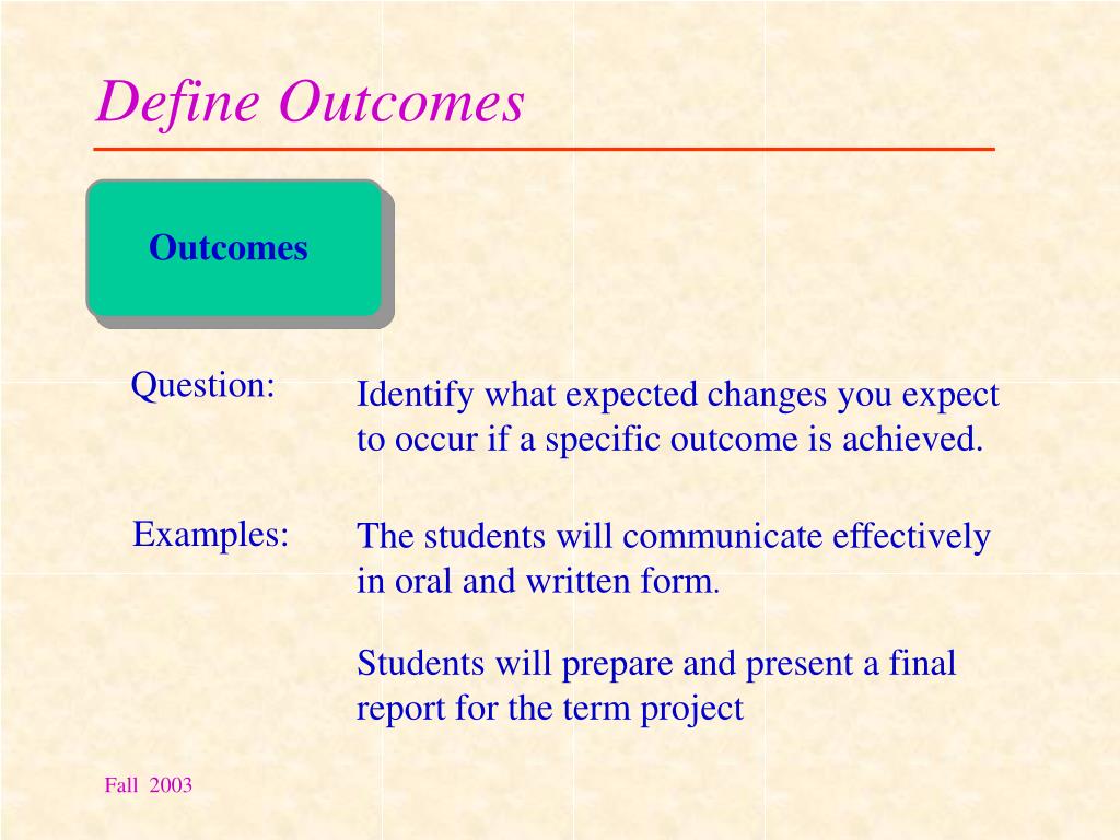 research outcome definition