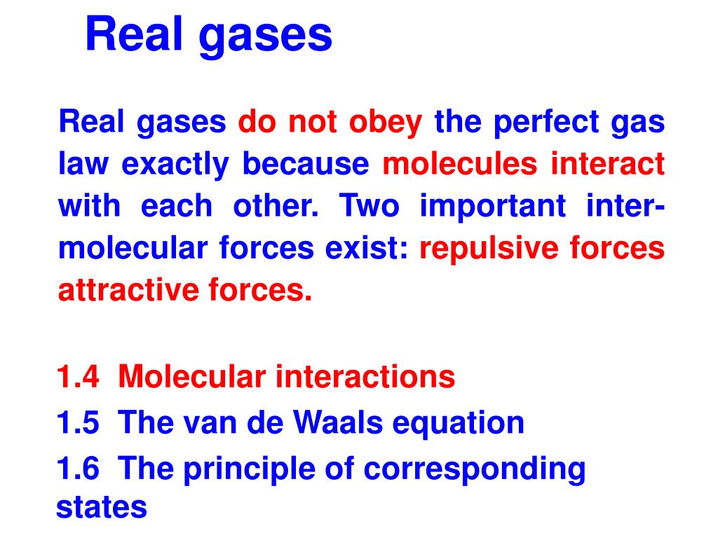 PPT - Real gases PowerPoint Presentation, free download - ID:3959491
