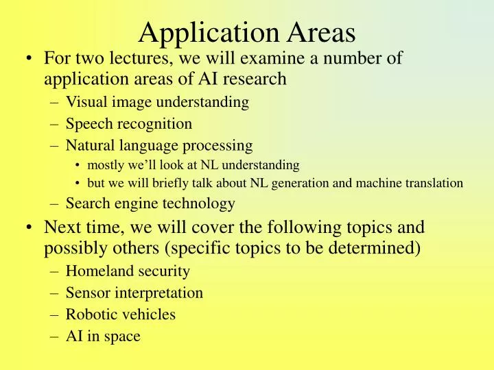 application areas of presentation package