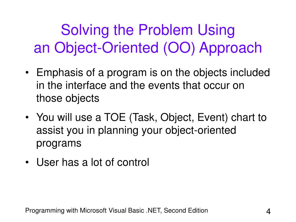 object oriented problem solving approach