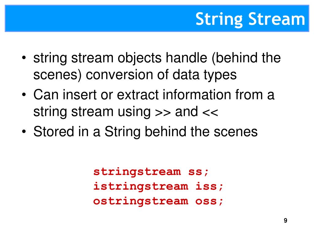 Stringstream Vs Istringstream at Robin McCloy blog