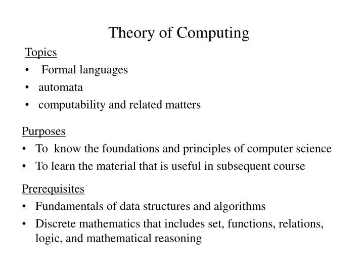 PPT - Theory of Computing PowerPoint Presentation, free download - ID ...