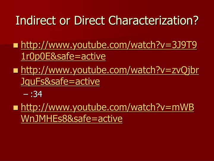 what is direct characterization