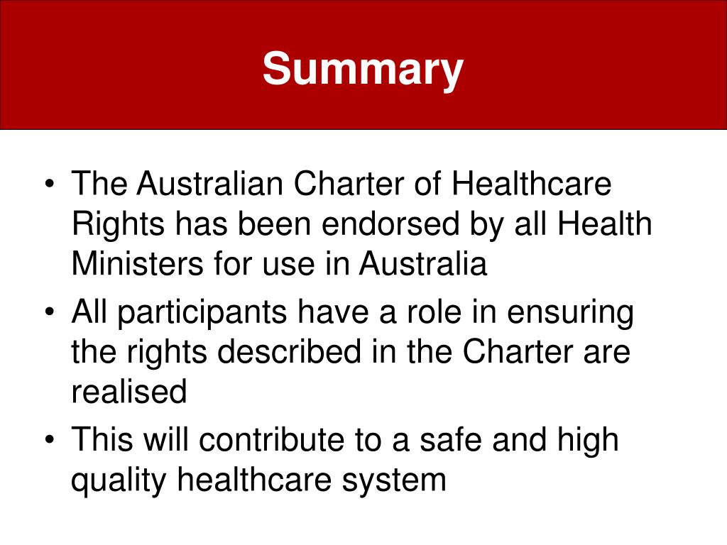 Health Rights Australia PPT - YOUR ROLE IN REALISING THE AUSTRALIAN CHARTER OF HEALTHCARE ...