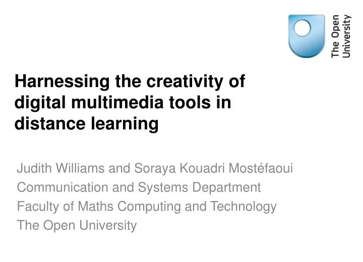 harnessing the creativity of digital multimedia tools in distance learning n.