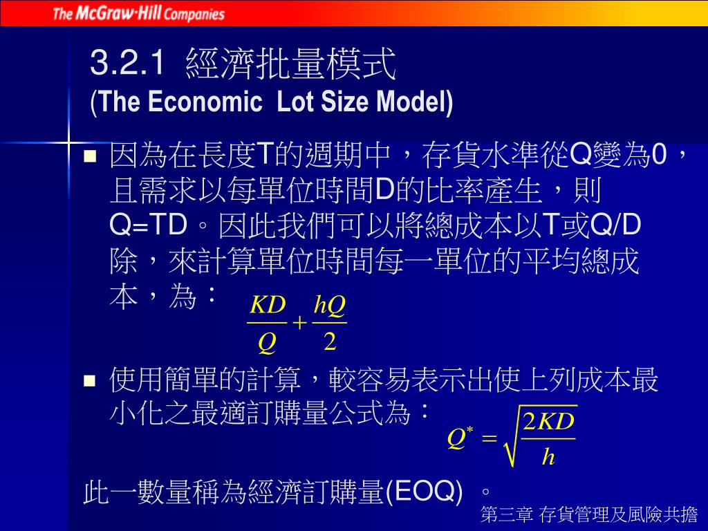 PPT - ç¬¬ä¸‰ç« å­˜è²¨ç®¡ç †å Šé¢¨éšªå…±æ“” Inventory Management and ...