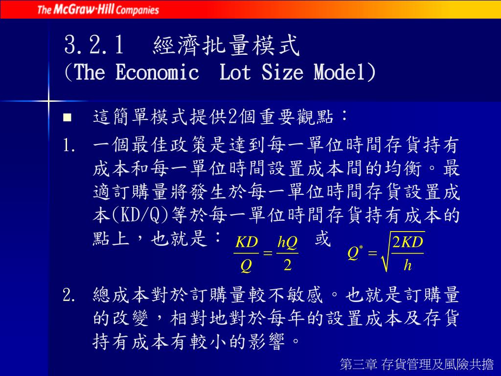 PPT - ç¬¬ä¸‰ç« å­˜è²¨ç®¡ç †å Šé¢¨éšªå…±æ“” Inventory Management and ...