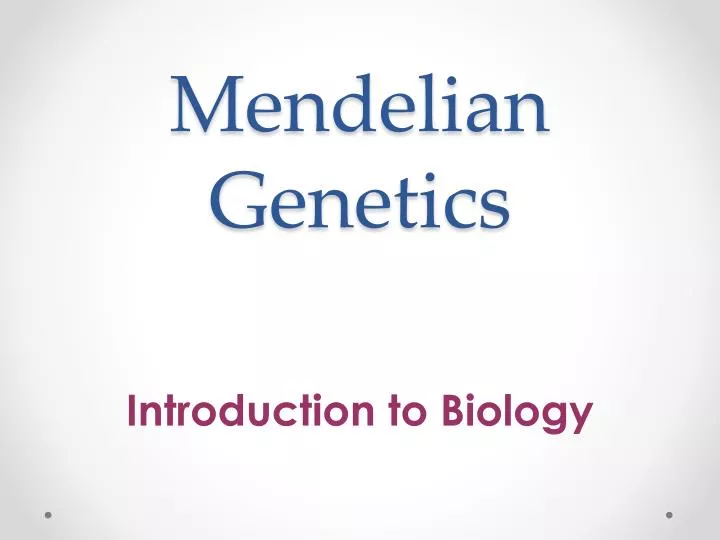 introduction to mendelian genetics Video presentation: introduction to mendelian genetics mendel used experimental approaches to characterize a particulate model of inheritance in doing so, he developed the three laws of inheritance. introduction to mendelian genetics Video presentation: introduction to mendelian genetics mendel used experimental approaches to characterize a particulate model of inheritance in doing so, he developed the three laws of inheritance.