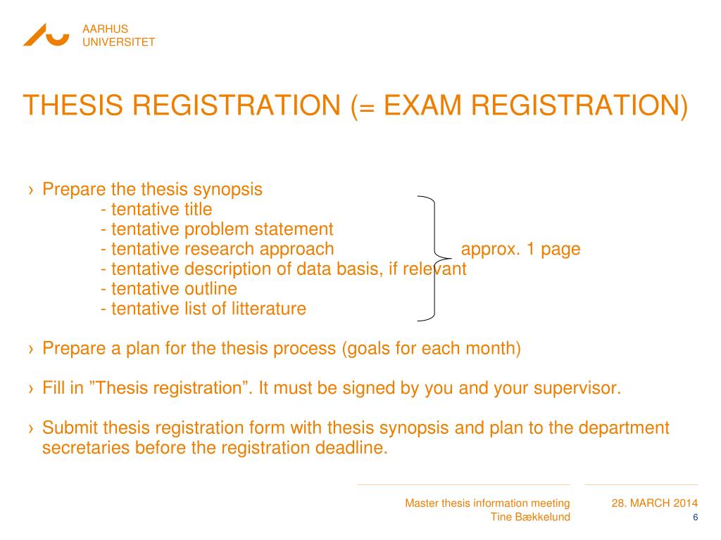 hsrw thesis registration