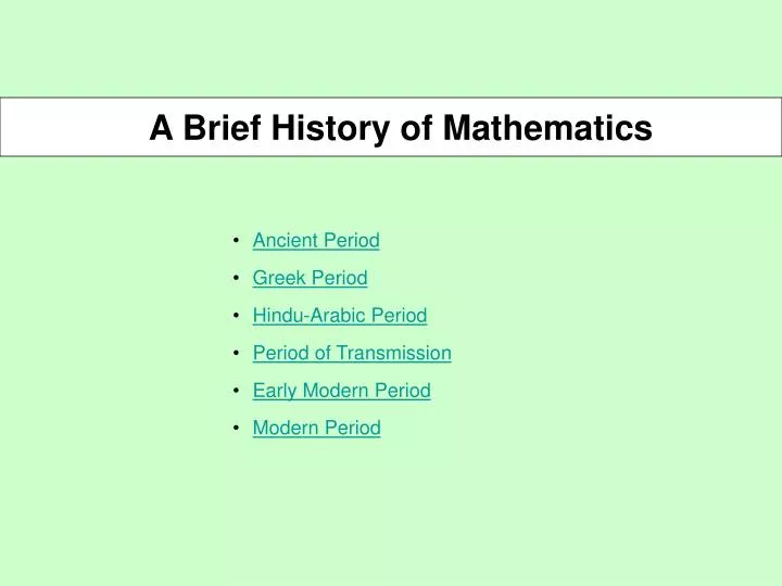 history of mathematics assignment