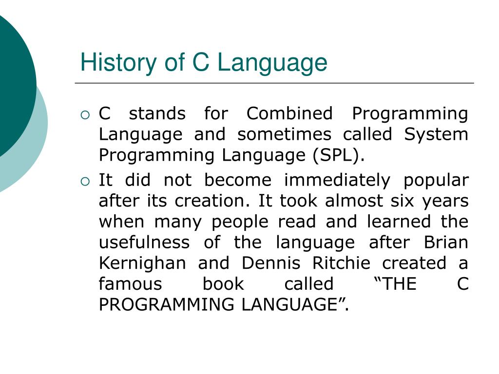 ppt presentation on c language