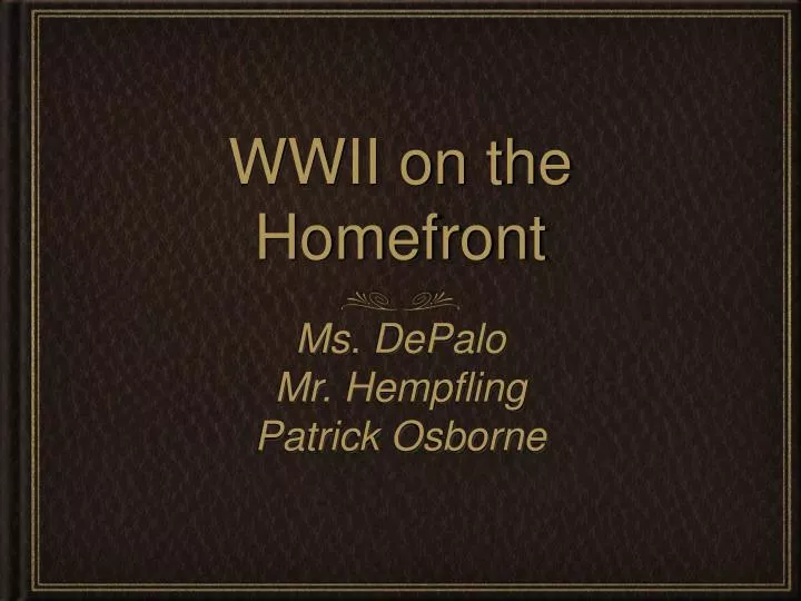 wwii on the homefront n.
