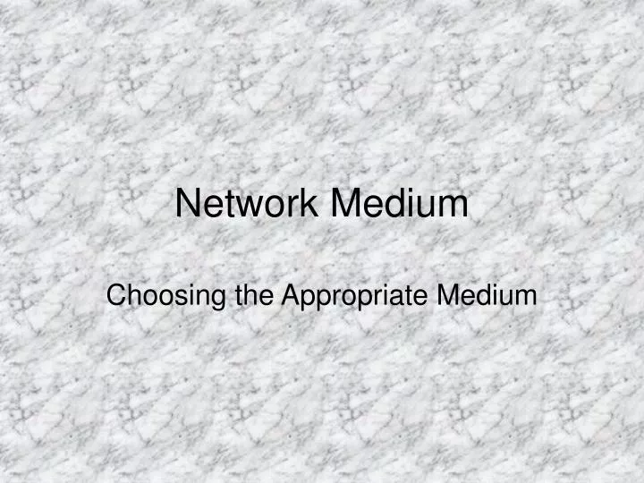 network medium n.