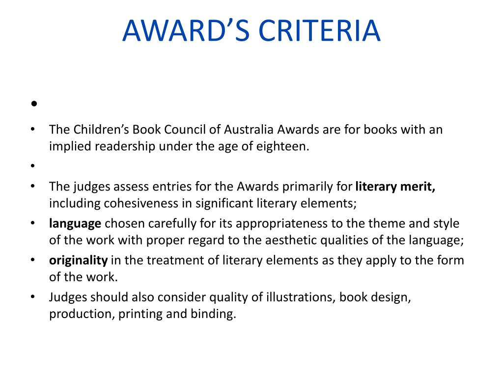 PPT 2011 CHILDRENâ€™S BOOK COUNCIL OF AUSTRALIA BOOK OF THE YEAR