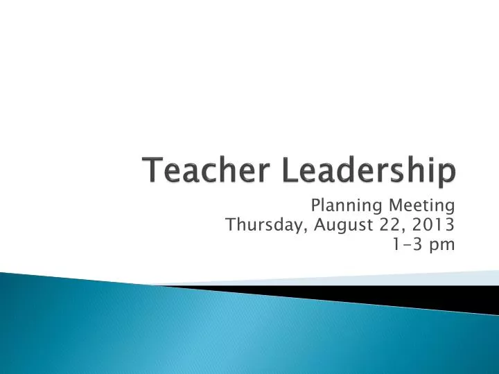 teacher leadership powerpoint presentation