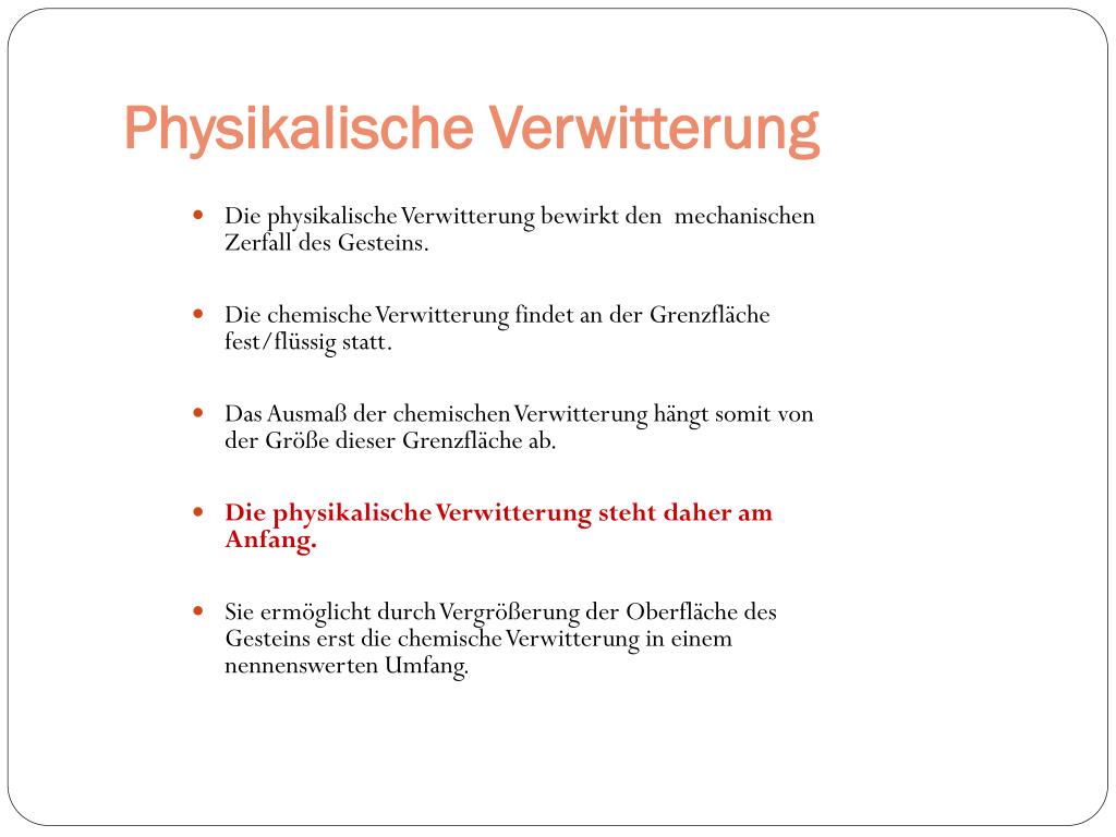 PPT - VERWITTERUNG PowerPoint Presentation, free download - ID:3969703
