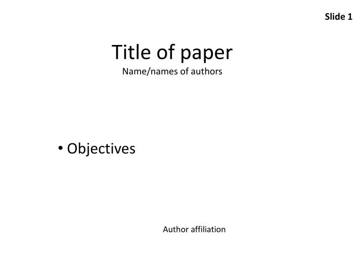 title of paper name names of authors n.