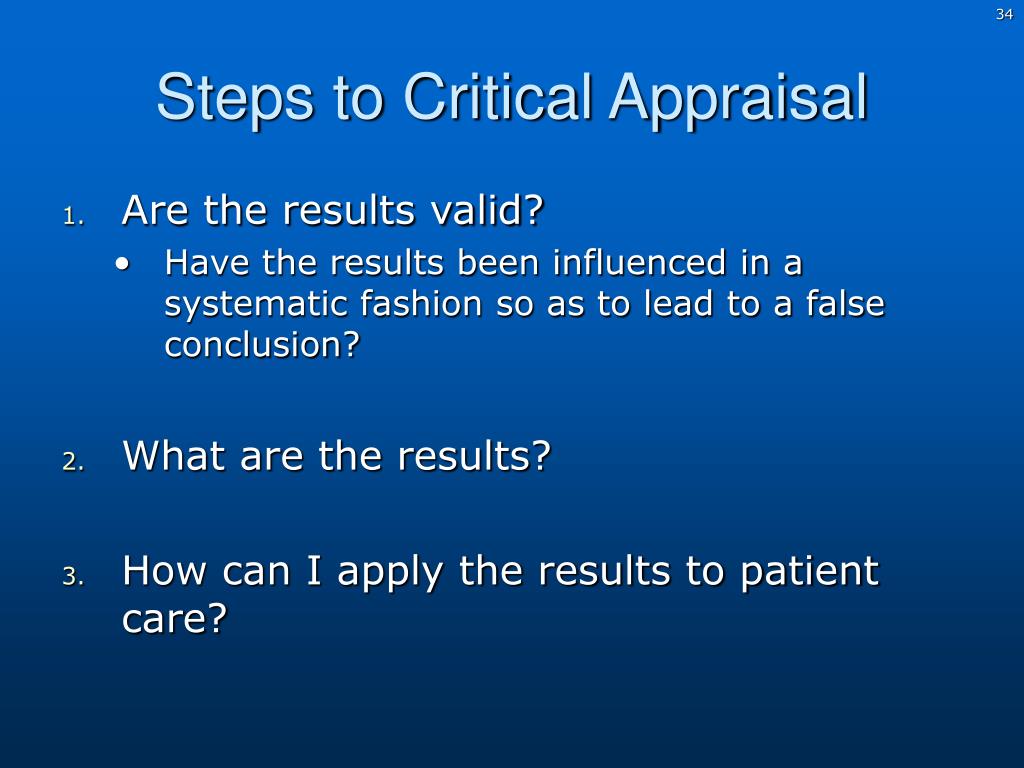 critical appraisal presentation