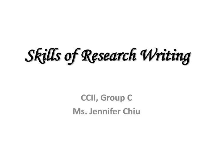 writing skills in research