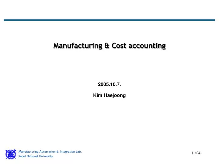 PPT Manufacturing & Cost accounting PowerPoint Presentation, free