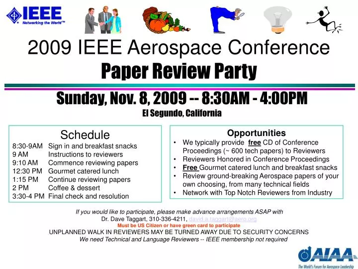 PPT 2009 IEEE Aerospace Conference Paper Review Party PowerPoint
