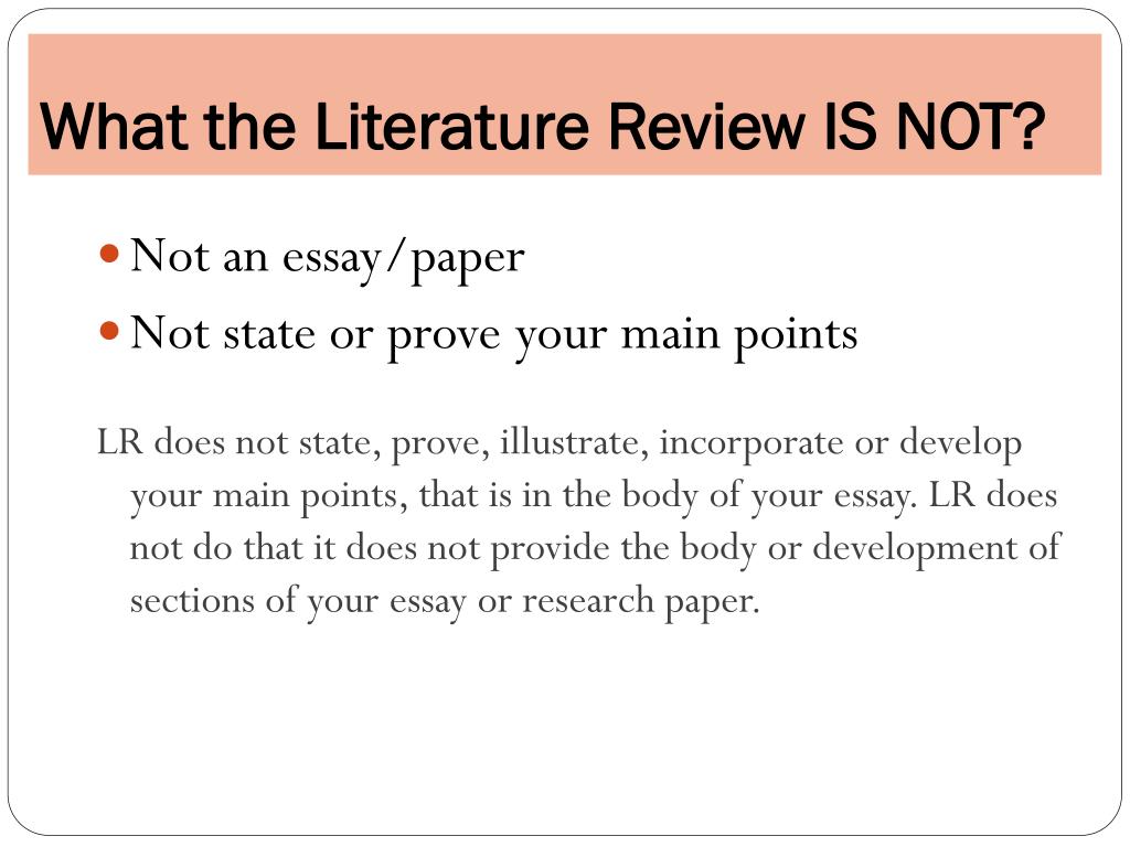 literature review is not
