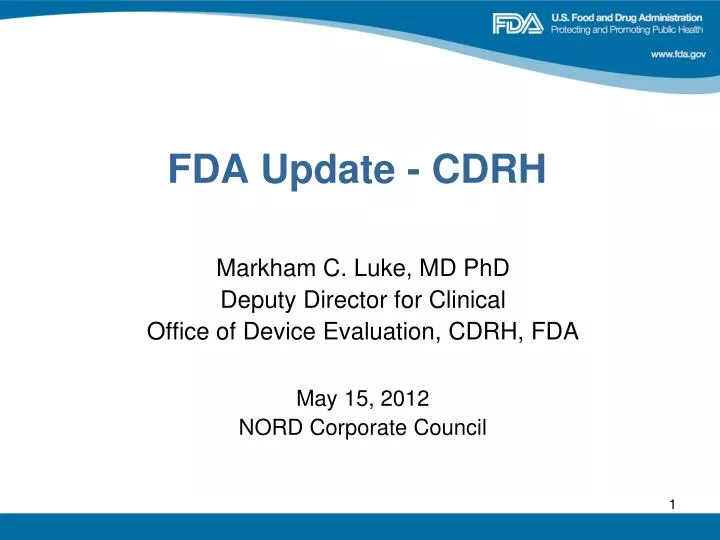 Ppt Fda Update Cdrh Powerpoint Presentation Free Download Id