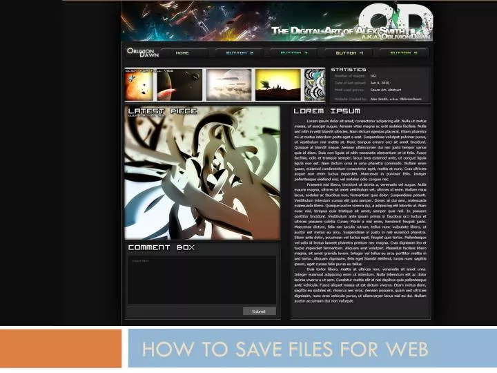 how to save files for web n.