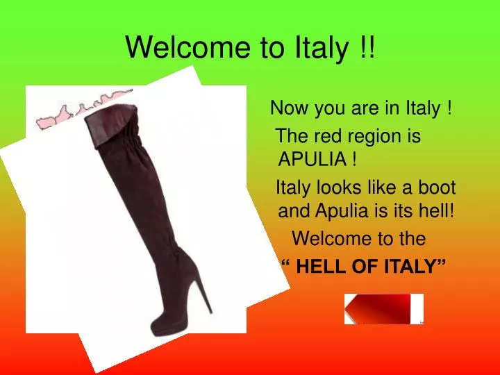 welcome to italy n.