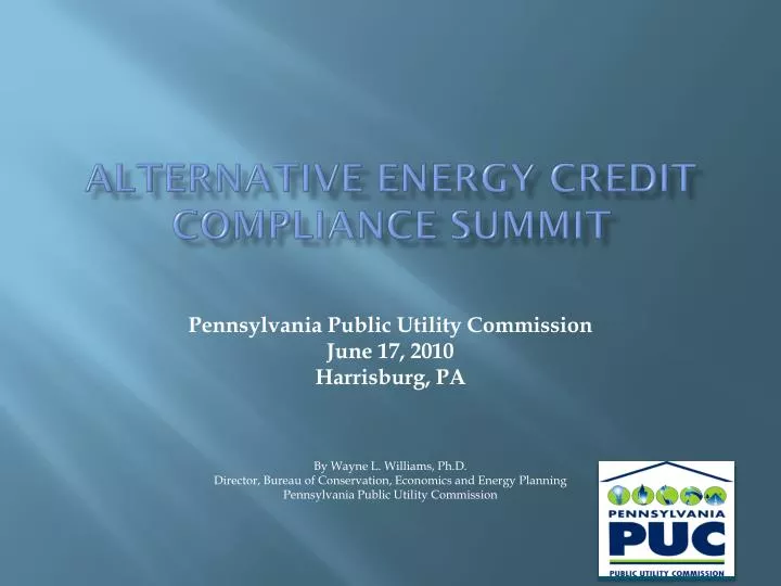 PPT Alternative energy credit compliance summit PowerPoint