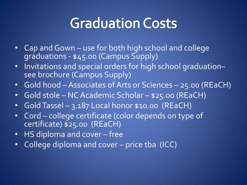 Graduation Cost PPT - Senior Parent Meeting September 23, 2010 Parents – please sign ...