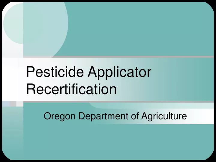 pesticide applicator recertification n.