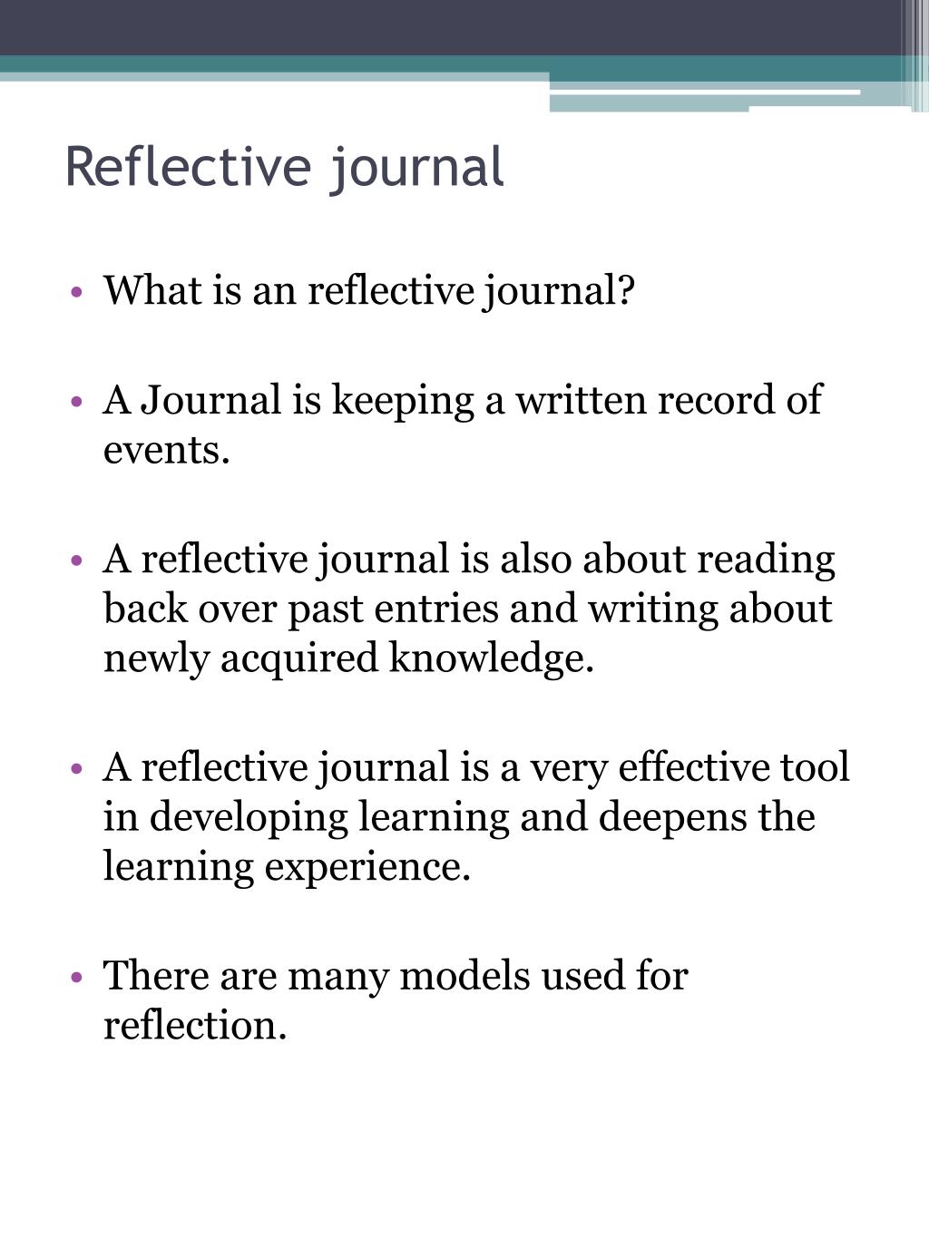 reflective journal writing ppt