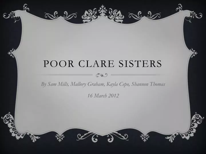 poor clare sisters n.