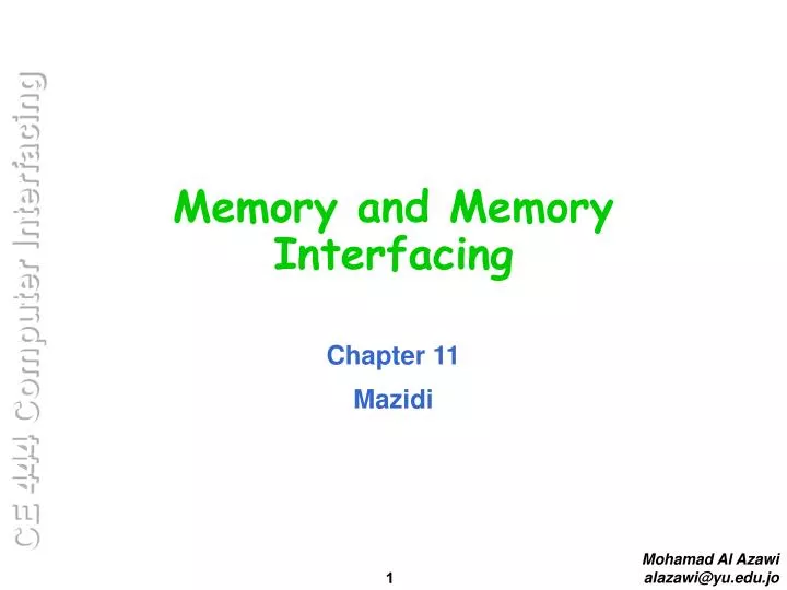 memory and memory interfacing n.
