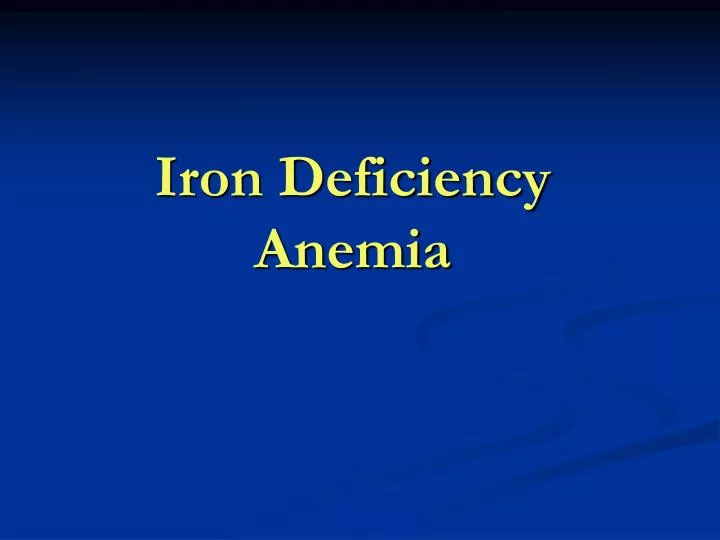 iron deficiency anemia n.